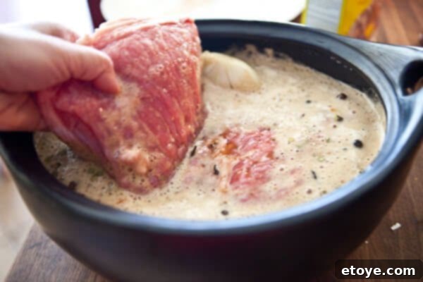 The Ultimate Guinness Corned Beef and Cabbage 9 corned beef in pot