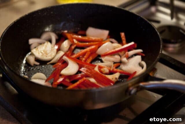 Onions and pepper and saute Onions and pepper and saute