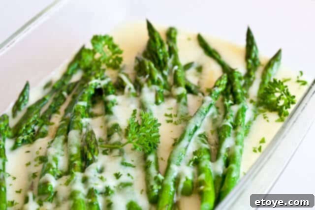 Asparagus Gratin featuring its unique light sauce Asparagus Gratin featuring its unique light sauce