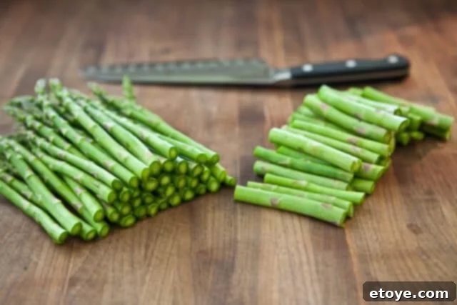 Asparagus Gratin recipe - cut off woody stems Asparagus Gratin recipe - cut off woody stems