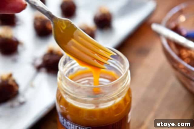 Turtle Cheesecake Pops Truffles Recipe-8380 dip fork Turtle Cheesecake Pops Truffles Recipe