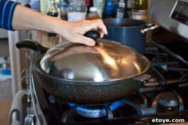 Savory Nian Gao Stir-Fry 17 Finished stir-fried Chinese sticky rice cakes, ready to be served.