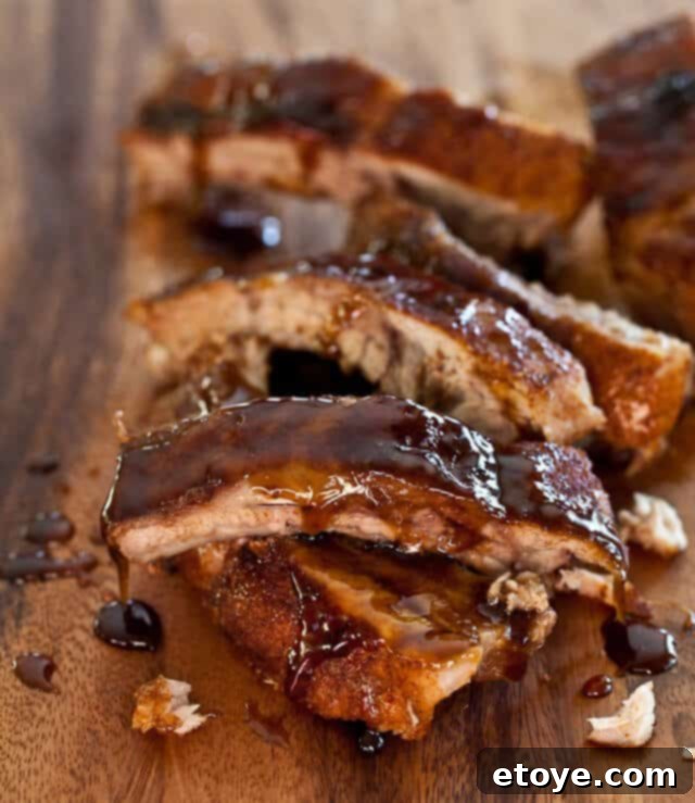 Cayenne Cinnamon Maple Ribs 2 Delicious oven-baked ribs with a sticky maple glaze