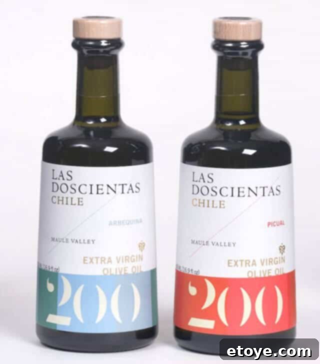 Premium Chilean Las Doscientas Olive Oil Combo Pack Las Doscientas Chilean Extra Virgin Olive Oil bottles: Arbequina and Picual