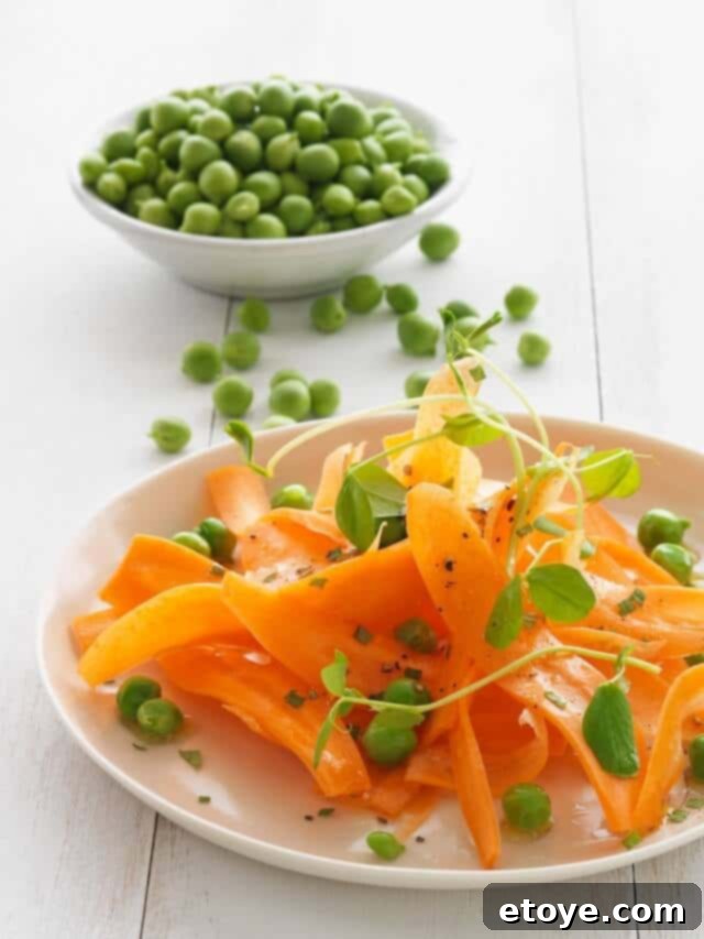 Carrot Pea Mint Salad Recipe Fresh and vibrant carrot, pea, and mint salad, beautifully plated for a healthy meal.