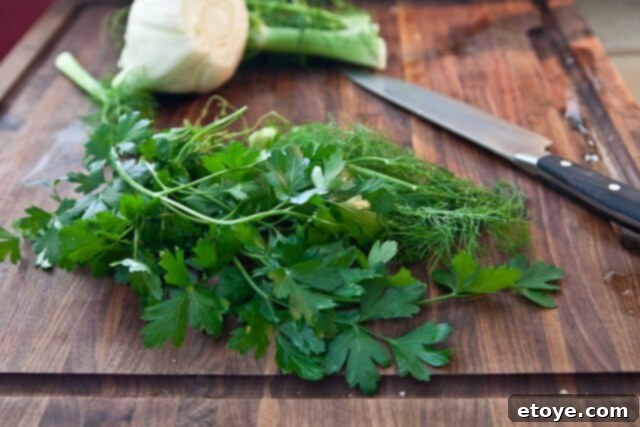 Additional fresh herbs More fresh herbs and ingredients for Bouillabaisse