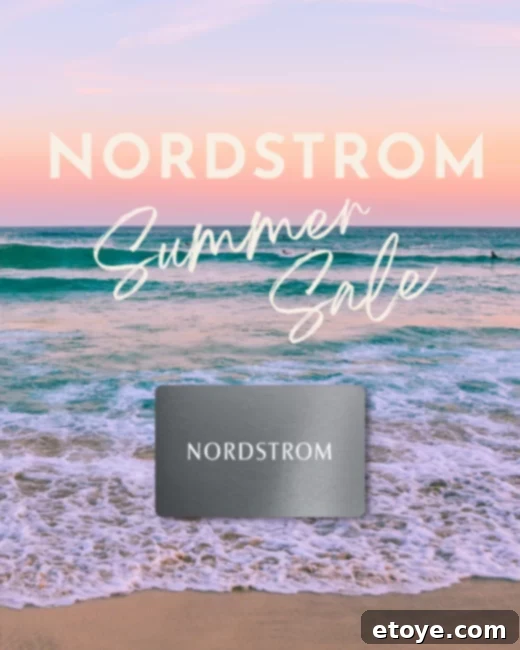 Win a $100 Nordstrom Gift Card! 5 A stylish woman shopping for clothes in a brightly lit Nordstrom store, surrounded by racks of clothing