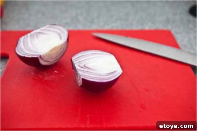 Halved onions for kabobs