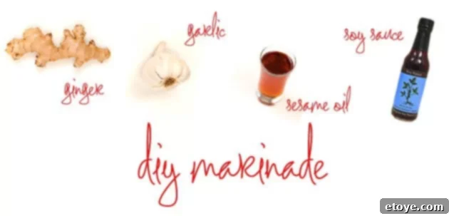 Homemade Asian marinade ingredients
