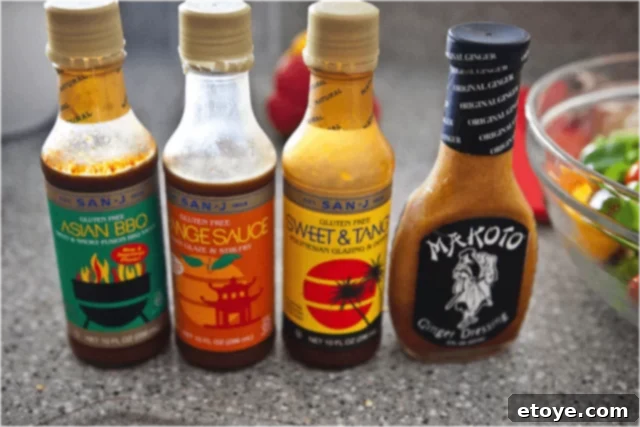 Store-bought Asian dressing for kabobs