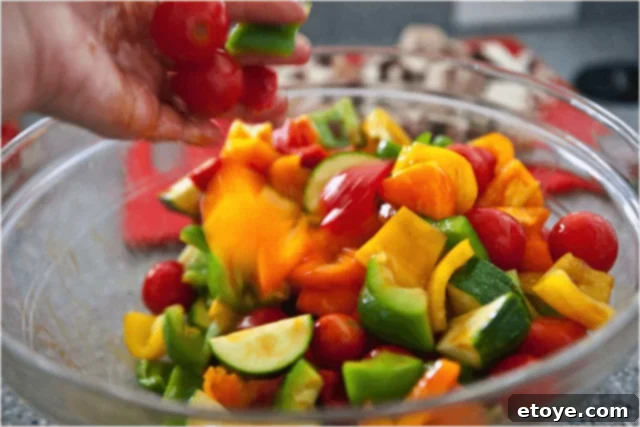 Marinating vegetables for kabobs