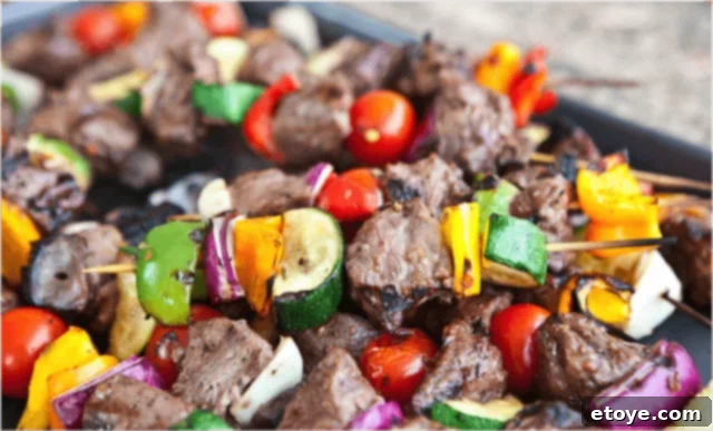 Plated Asian Steak Kabobs