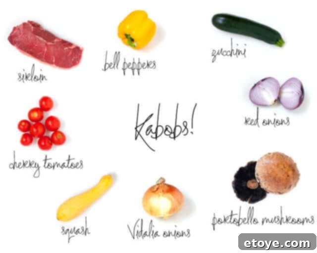Ingredients for Asian Steak Kabobs