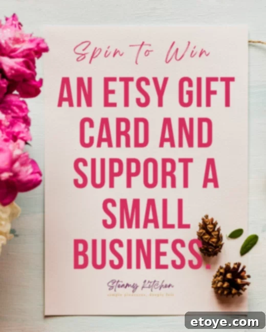 Win an Etsy Gift Card Instantly! 3 Illustration of various handmade items and gift cards with giveaway details