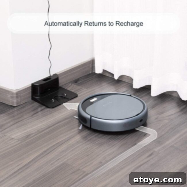 Win a Robot Vacuum 3 Coredy R300 Robot Vacuum automatically returning to its charging dock