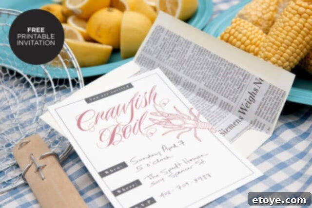 MacheCrawfishBoilInvite Customizable Mache Crawfish Boil Invitations