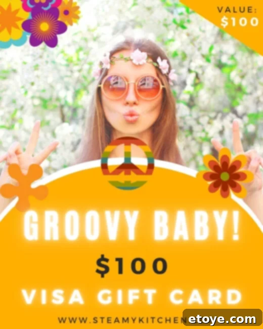 Get Groovy with a 100 Dollar Visa Gift Card 3 A stylish person dressed in authentic 70s fashion, showcasing a bohemian and free-spirited look