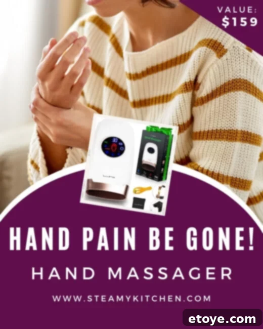 Hand Pain Relief Massager Giveaway 3 Person using an electric hand massager for deep relaxation