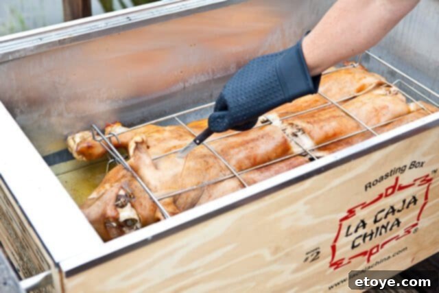 La Caja China Hog Heaven 29 Scoring the pig's skin in a grid pattern