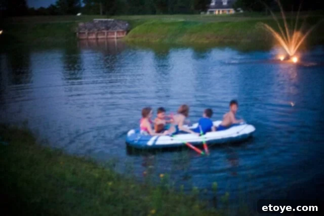 One last blurry shot of the raft adventure, capturing the spirit of the night.
