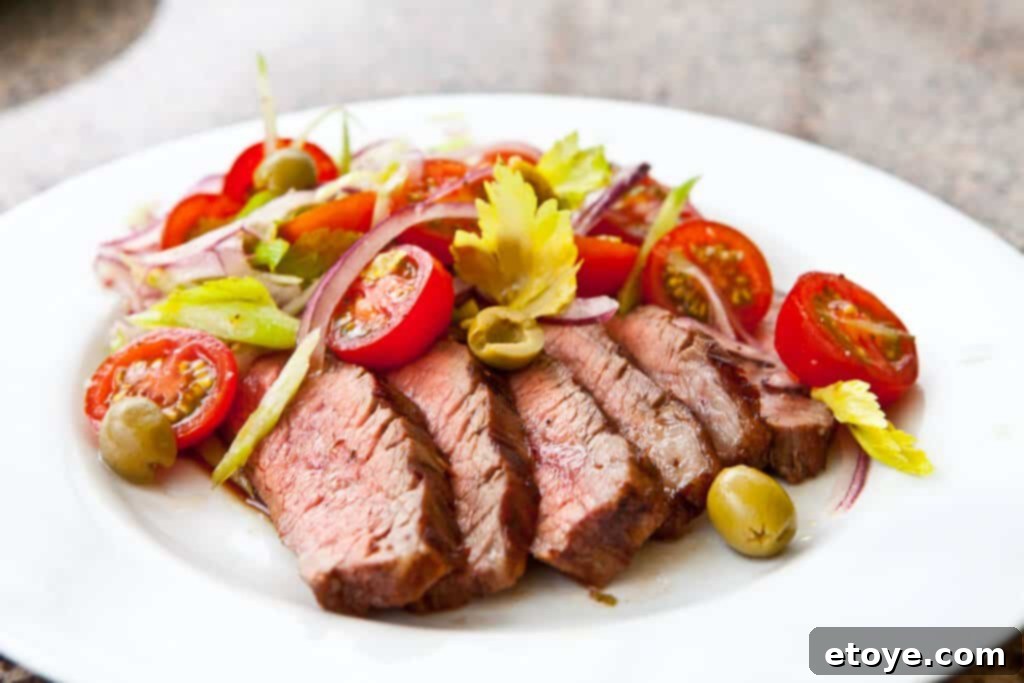 Flank Steak with Bloody Mary Tomato Salad Recipe - Serve salad over steak Flank Steak with Bloody Mary Tomato Salad Recipe - Serve salad over grilled steak