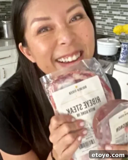 Raw, perfectly marbled USDA Prime Ribeye steak from Golden Steer