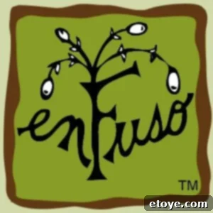 Win an enFuso Gift Basket 3 enFuso logo, featuring a stylized 'e' and 'F' with a smoke-like swirl, representing their smoke-infused products.