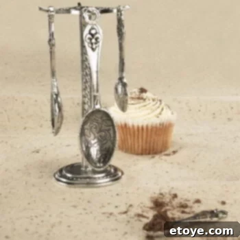 Detailed view of a Crosby & Taylor Fleur de Lys Pewter Measuring Spoon