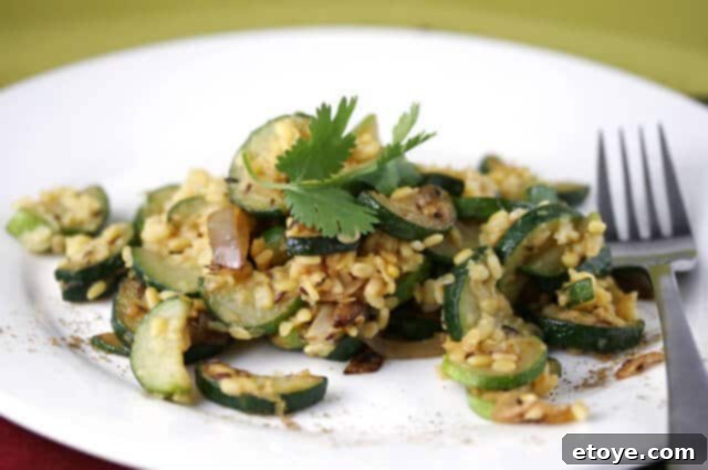 Delicious Zucchini with Lentils and Roasted Garlic dish served on a rustic table, highlighting fresh ingredients and vibrant colors.