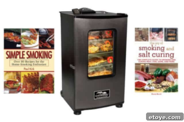 Masterbuilt Electric Smoker in action Deliciously smoked food being prepared in a Masterbuilt Electric Smoker