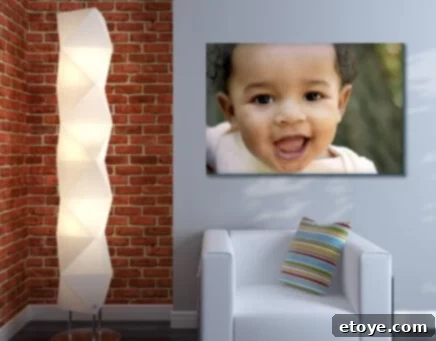 Beautiful baby photos transformed into art on a custom canvas print