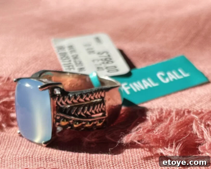 Effy Blue Chalcedony Ring with a radiant sparkle, ready to be won