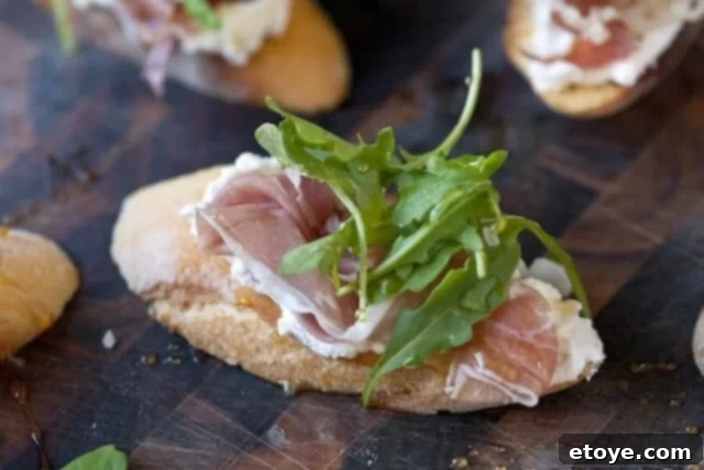 Close-up of Finished Crostinis