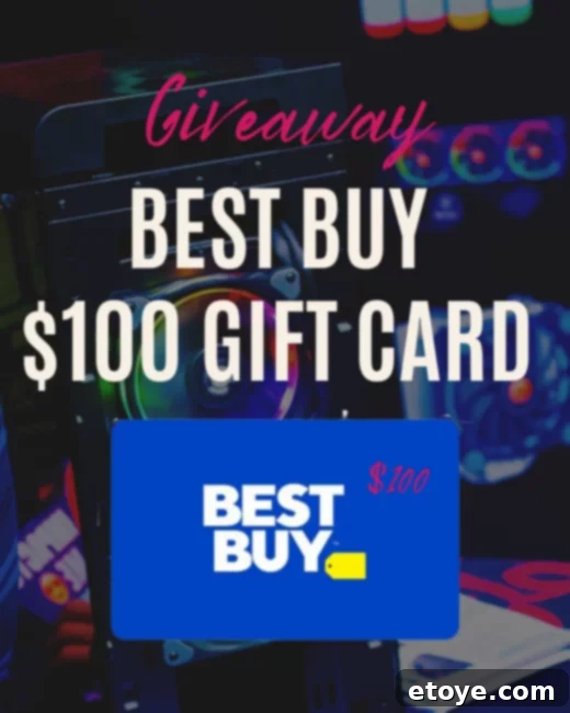 Excited individual holding a Best Buy gift card