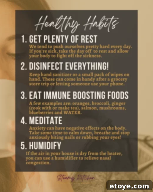 Instant Win Flu Season Survival Kit 5 Person practicing healthy habits, like drinking water and meditating, for winter wellness