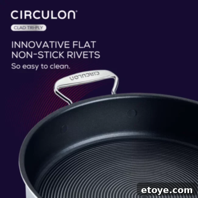 Circulon Steelshield C-Series Cookware: Review and Giveaway 5 Circulon SteelShield pan interior, showing flat rivets and raised rings