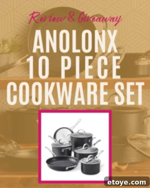 AnolonX 10 Piece Cookware Set Review Win Your Own 2 AnolonX cookware set displayed on a kitchen counter