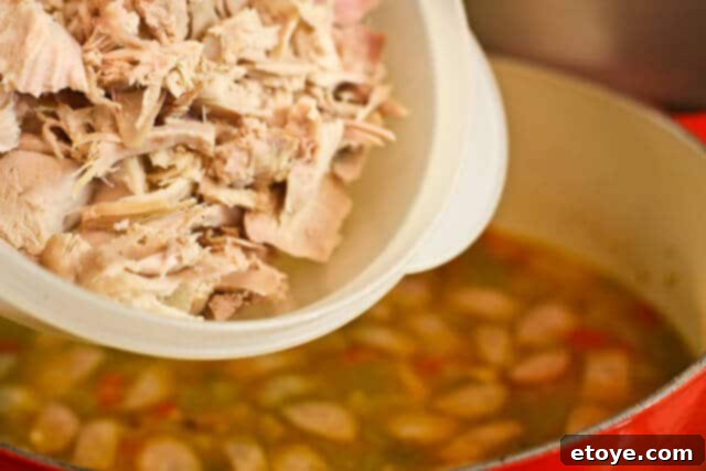 A generous serving of homemade turkey gumbo over white rice, garnished with fresh parsley, ready to be enjoyed.
