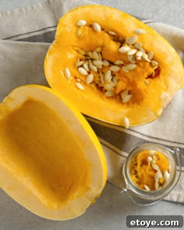 Cutting Cooked Spaghetti Squash in Half