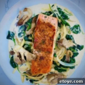Pan-Seared Salmon with Creamy Spinach and Mushroom Sauce 10 Salmon & Creamy Spinach With Mushroom Sauce