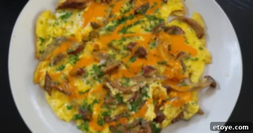 Savory Chestnut Mushroom Omelette 7 omelet eggs mushrooms recipe, healthy breakfast recipe, easy omelette