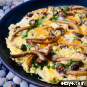 Savory Chestnut Mushroom Omelette 3 Gourmet Chestnut Mushroom Omelette, breakfast ideas, easy brunch recipes