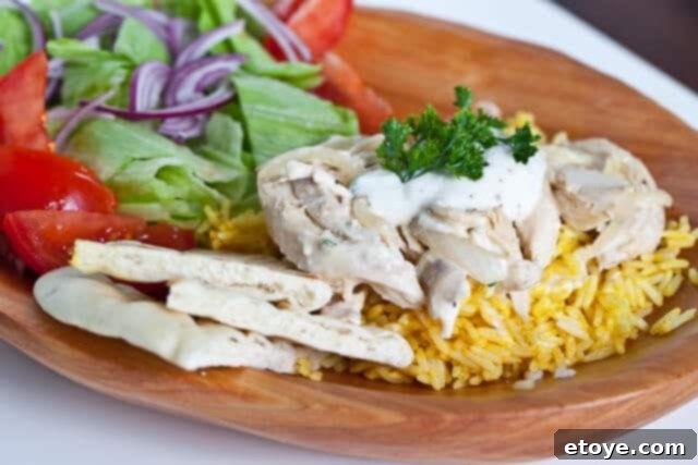 Leftover Turkey Halal Cart Platter 3 Halal cart style turkey and rice dish ready to serve