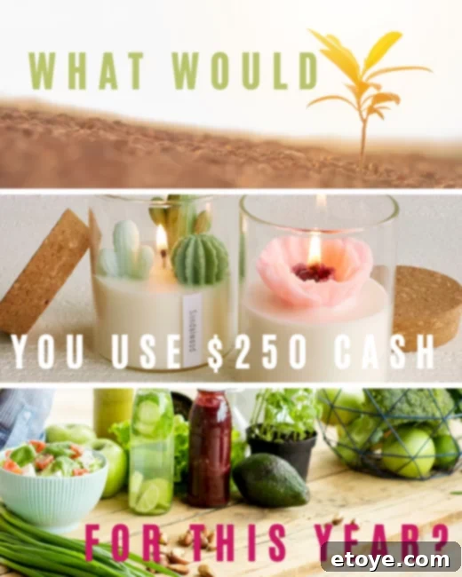 A person joyfully holding cash, reflecting on their New Year's resolutions and how to best utilize their $250 prize.