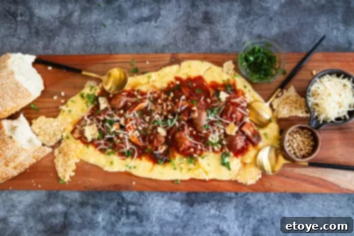 Polenta Board with Sausage and Mushroom Ragu 2 Interactive Family Dinners with Polenta Board