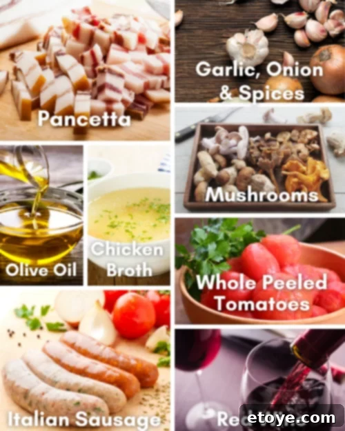 Polenta Board with Sausage and Mushroom Ragu 3 Interactive Family Meal - Sausage Mushroom Ragu