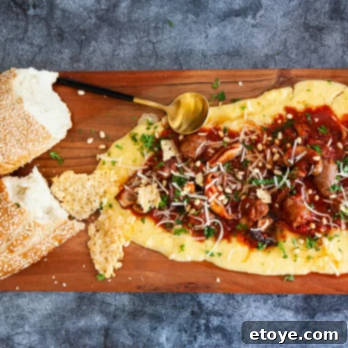 Polenta Board with Sausage and Mushroom Ragu 5 Sausage Mushroom Ragu Polenta Board - Full Spread