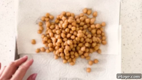 Drying garbanzo beans for roasting