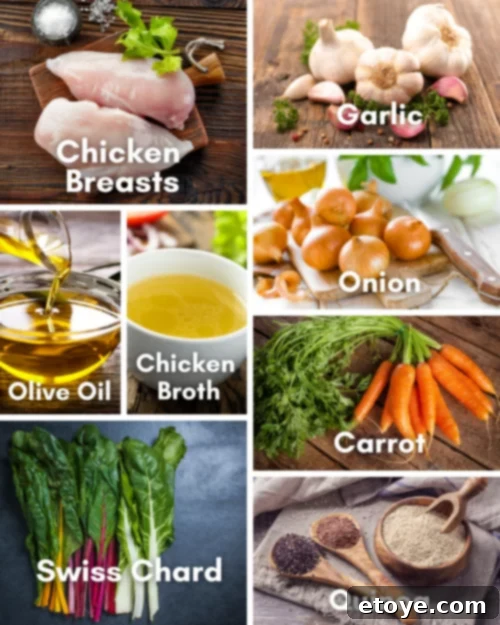 Wholesome Honey Mustard Chicken with Golden Quinoa Pilaf 3 Colorful ingredients ready for a healthy dinner on the MIND diet