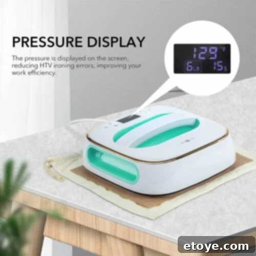 HTVRONT Heat Press Machine Deep Dive Review and Win This Machine 6 Easy-to-read screen display on the HTVRONT Heat Press for precise control